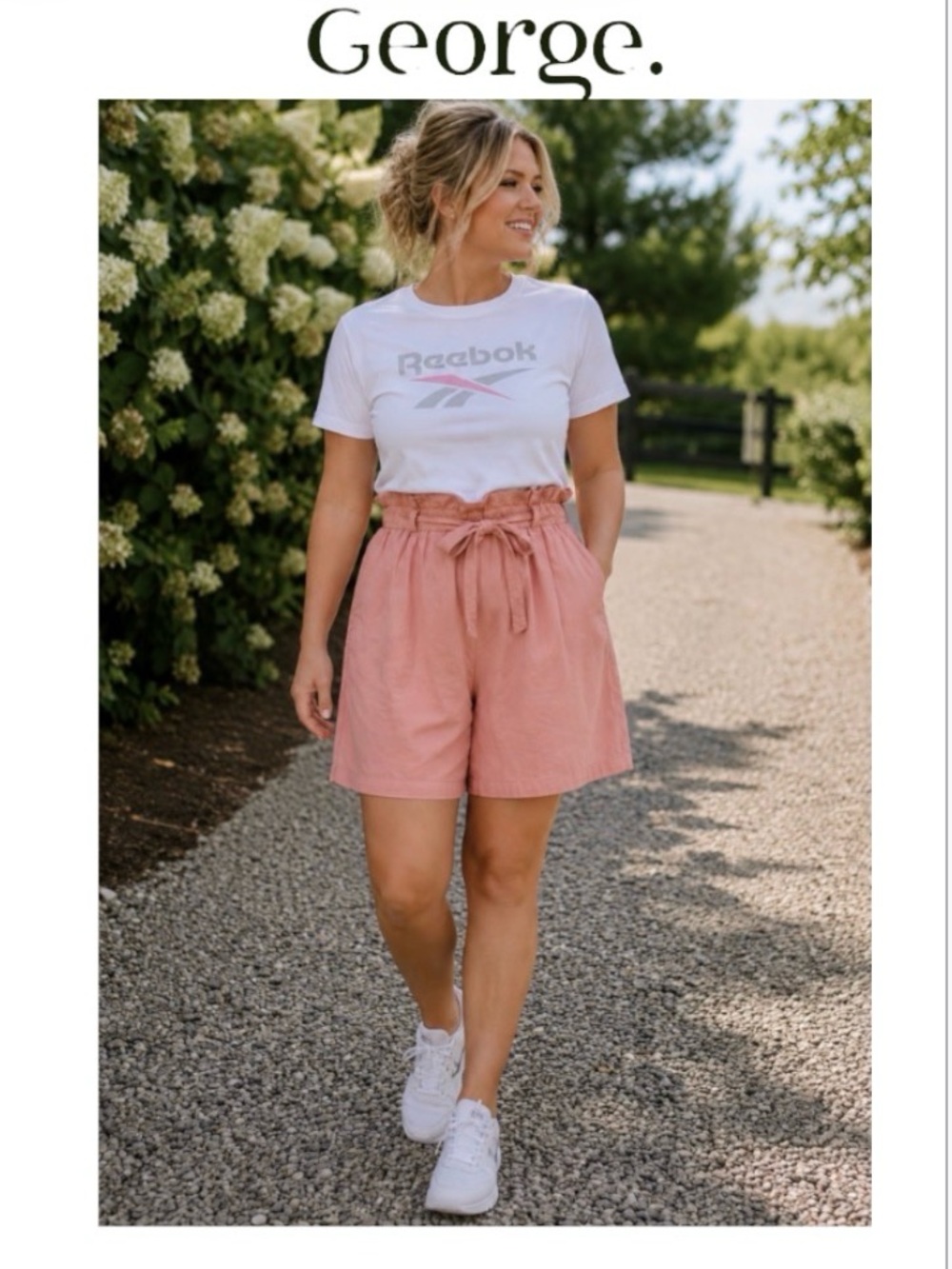 3X George 100% Cotton Paperbag Shorts